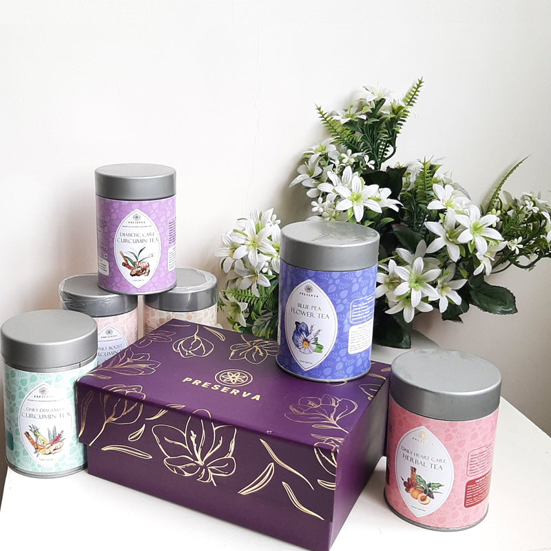 Preserva Wellness Tea gift box with 6 variants