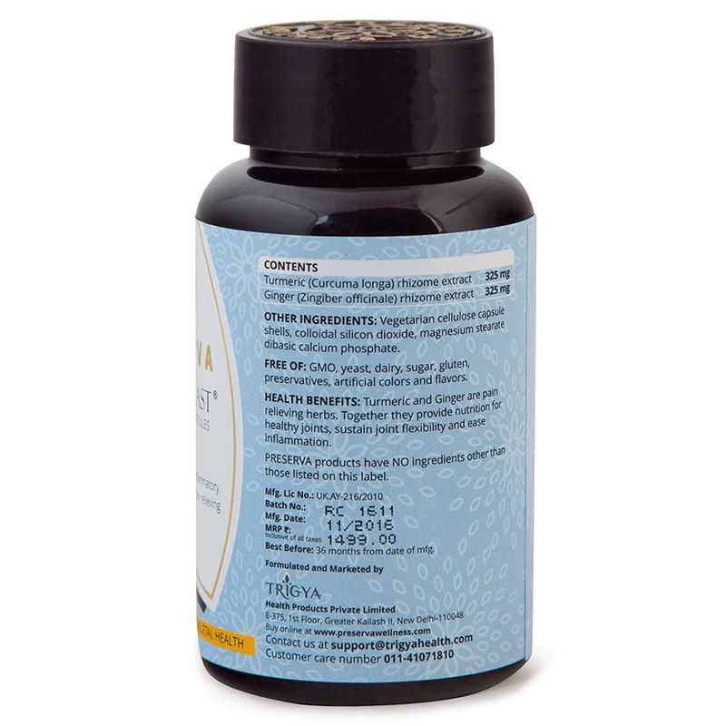 Preserva Wellness Arthroblast Capsules product information on a white background.