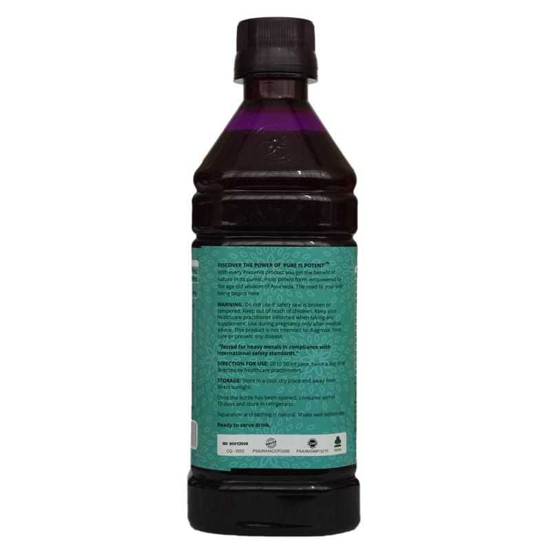 Preserva Wellness Celiacgold Juice Back Lable on a white background.
