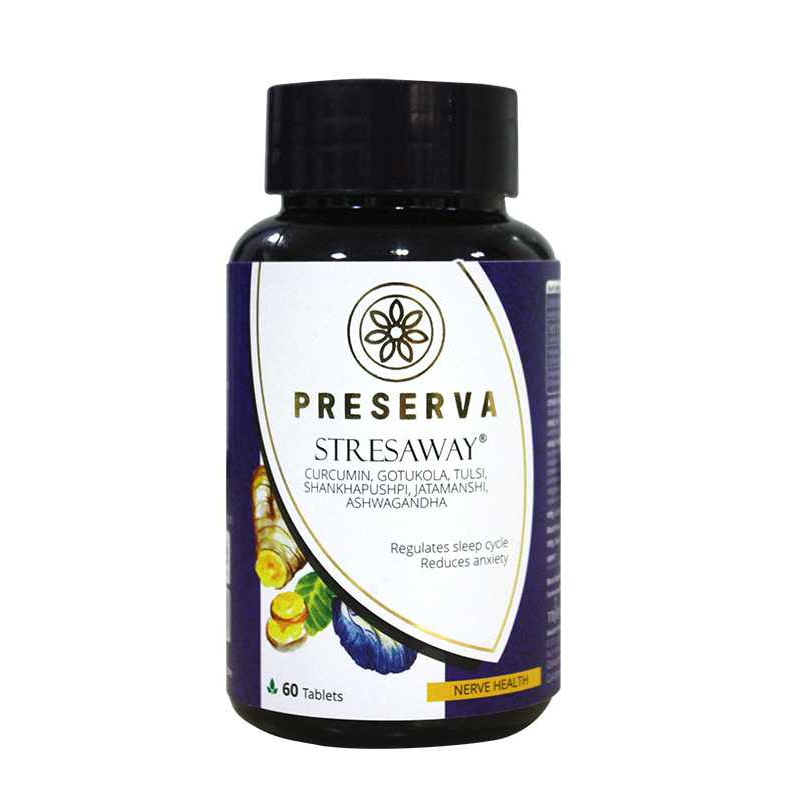 Preserva Wellness Stresaway Tablets on a white background.