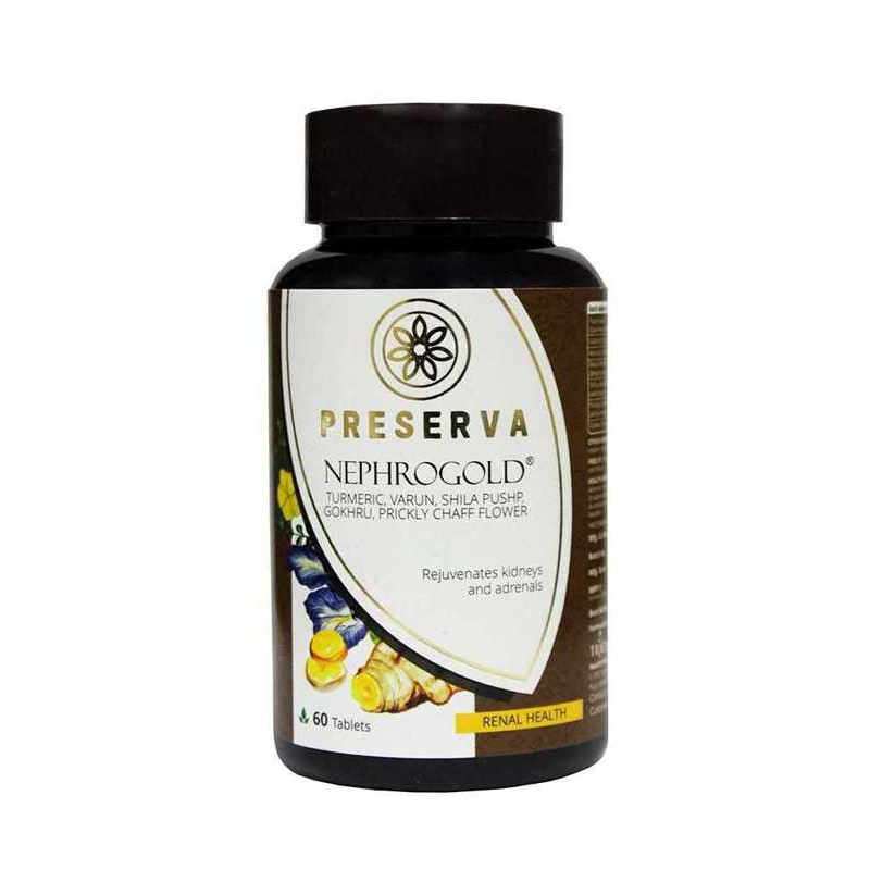 Preserva Wellness Nephrogold Tablets on a white background.