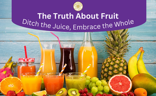 Banner of different fresh fruits and fruit juices