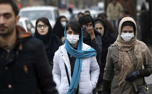 People covering their face with masks due to high air pollution
