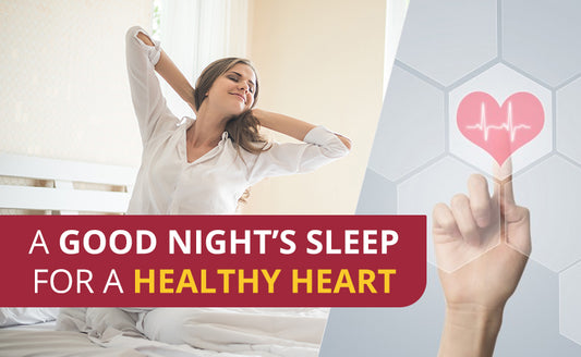 A woman waking up fresh from a good night's sleep and a heart vector