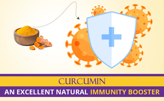  A vector of shield and viruses next to Curcumin powder in a wooden bowl
