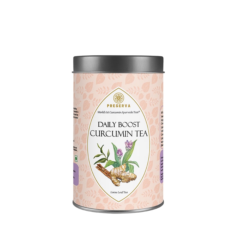 Preserva Wellness Daily Boost Tea Box 50 grams on a white background.