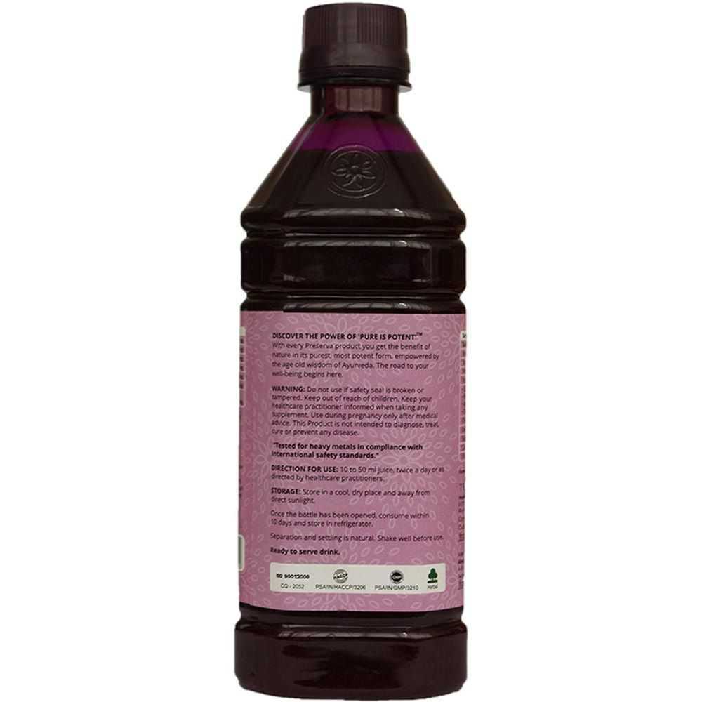 Preserva Wellness Diabewell Juice Back Lable on a white background.