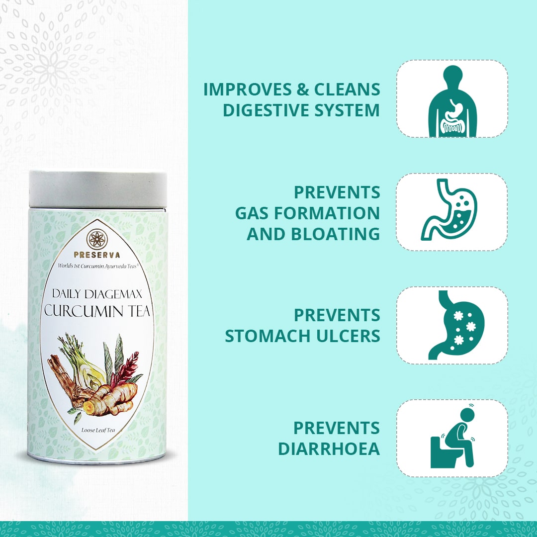 Daily Diagemax Tea Gut Health Benefits. (Improves and cleans digestive system, prevents gas formation and bloating, prevents stomach ulcers, prevents diarrhoea)