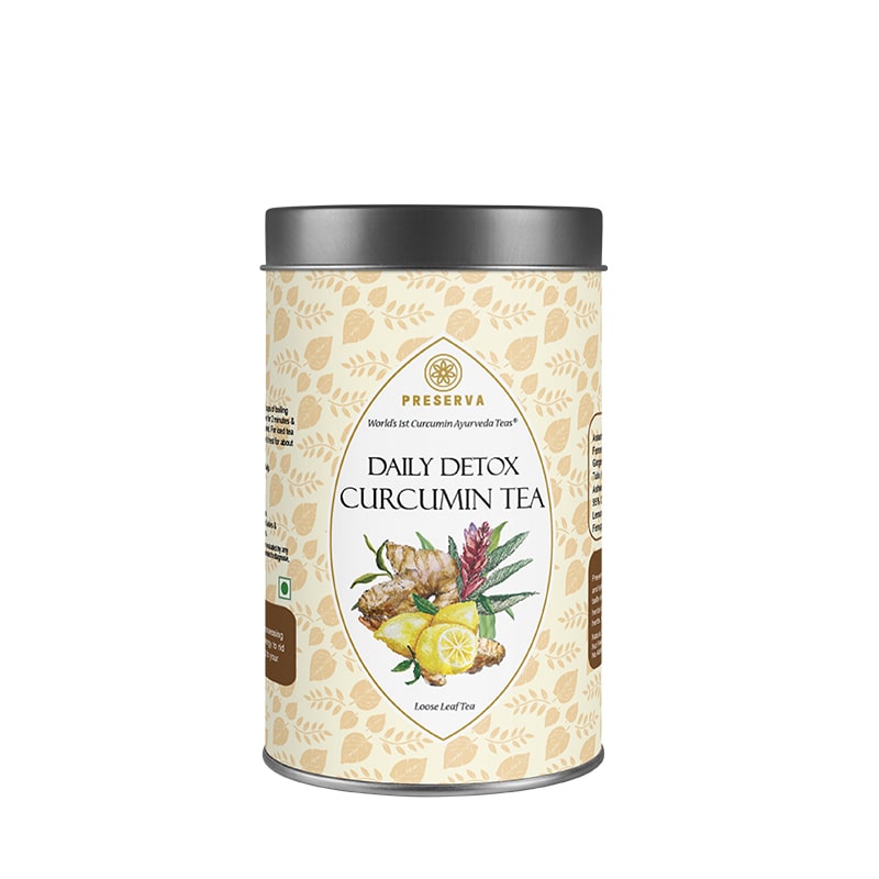 Preserva Wellness Daily Detox Tea Box 50 grams on a white background