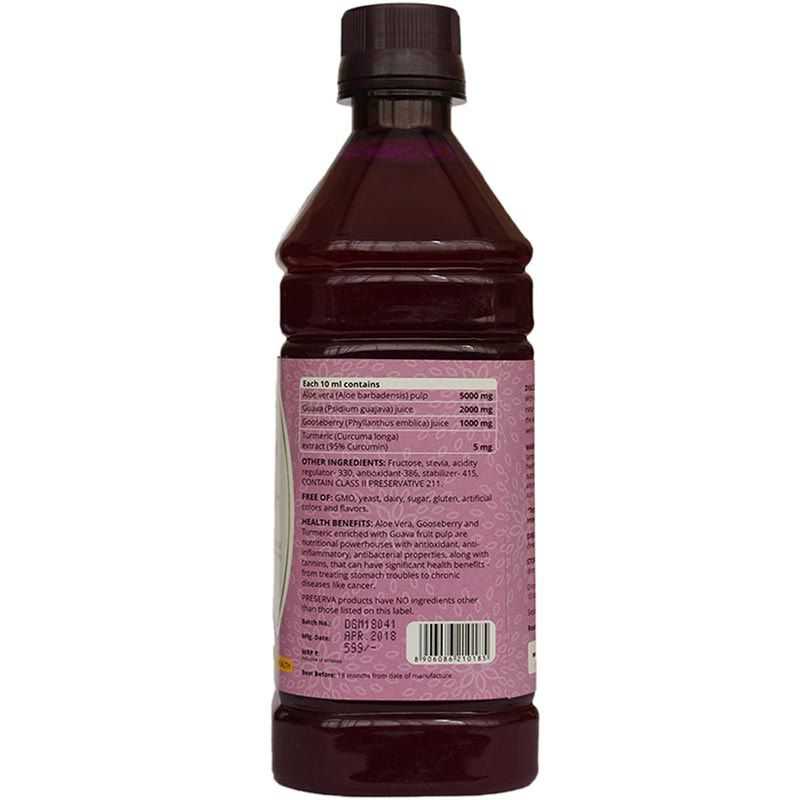 Nutritional Value on the back label of Diagemax Juice.