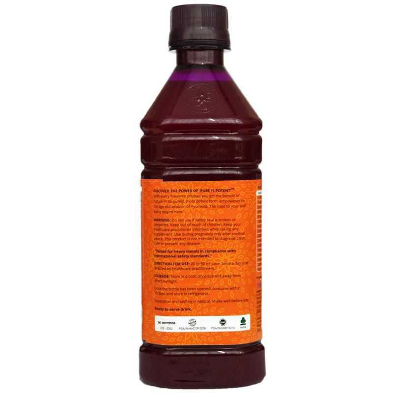 Preserva Wellness Visiongold Juice Back Lable on a white background.